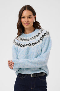 KAFFE KAberta Pullover Blue Melange