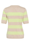 KAFFE KAlizza Striped Sweater Lettuce/Feather Gray