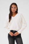 KAFFE KAniel V Neck Pullover Chalk White
