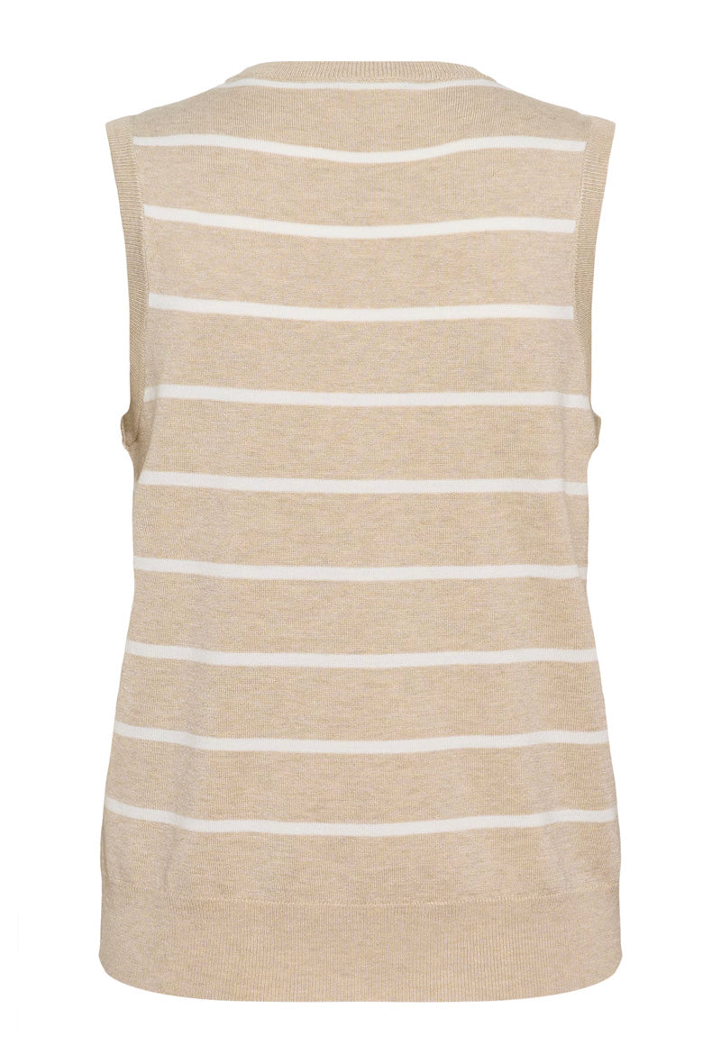 KAFFE KAlizza Striped Slipover Feather Gray/Chalk