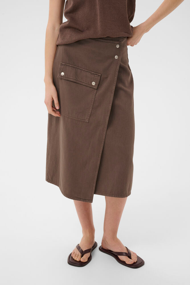 InWear GLADYS IW Denim Wrap Skirt Coffee Quartz