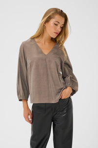 KAFFE KAida Blouse-Morel