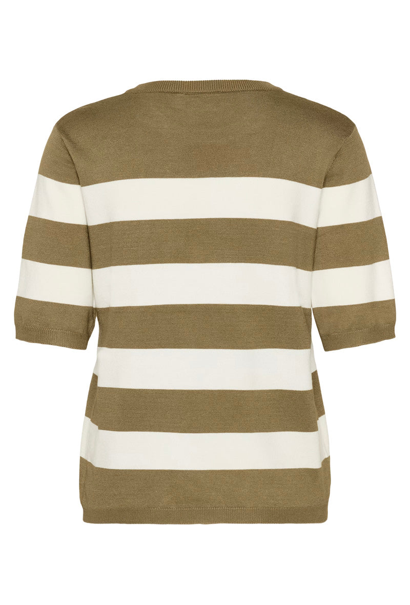KAFFE KAlizza Pullover Striped Dusky Green/Chalk White