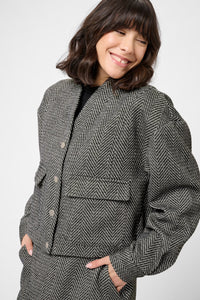 KAFFE KAvalentina Jacket Black/White Tweed