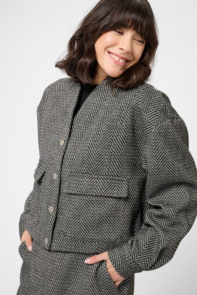 KAFFE KAvalentina Jacket Black/White Tweed