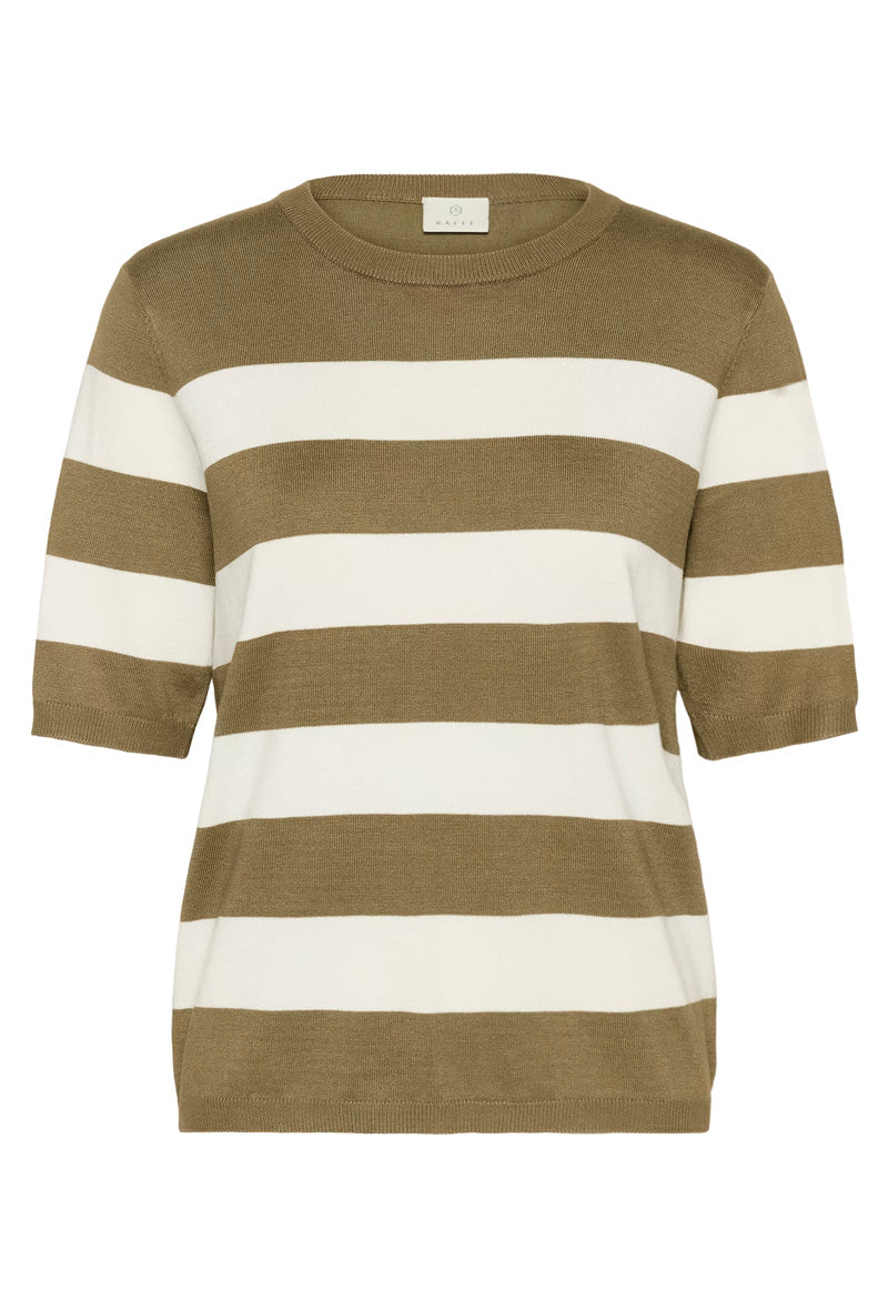 KAFFE KAlizza Pullover Striped Dusky Green/Chalk White