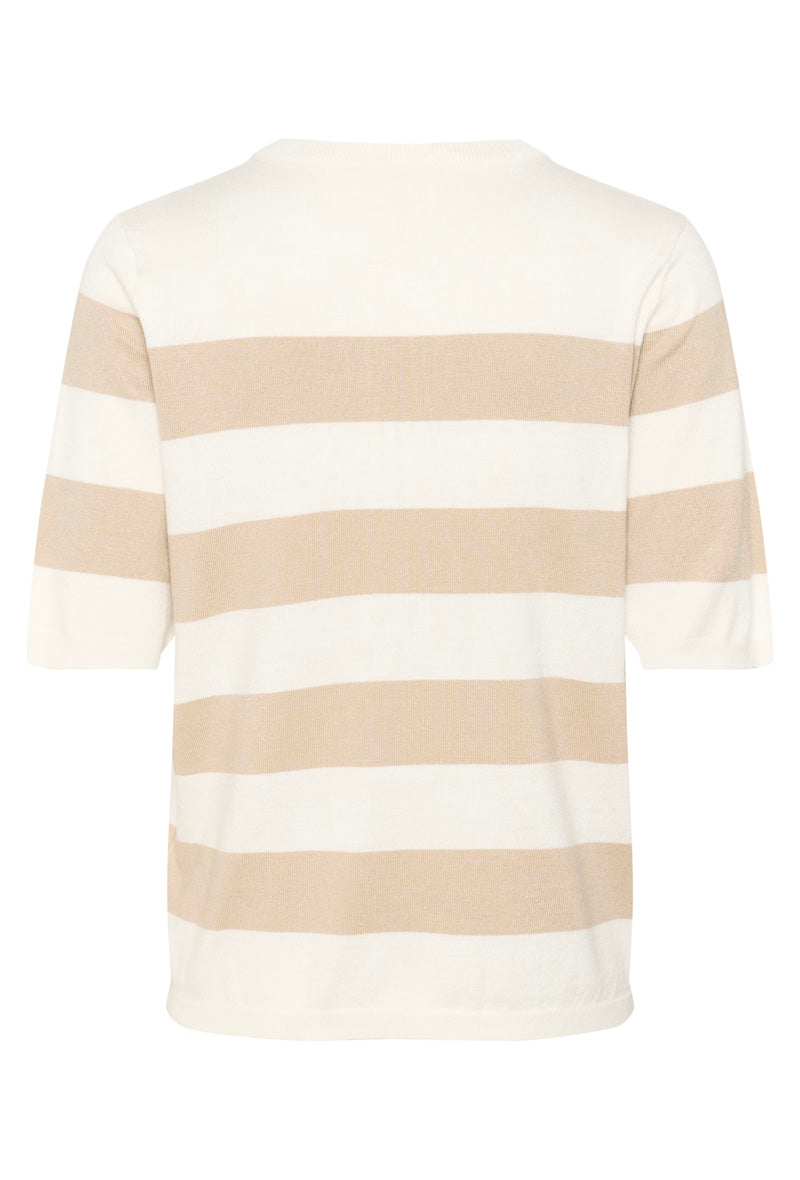KAFFE KAlizza Striped Knit Feather Grey/Chalk