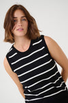 KAFFE KAlizza Striped Slipover Black/Chalk