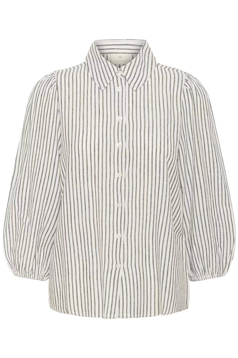 KAFFE KAmilia 3/4 SL Shirt Black/Chalk White Stripe