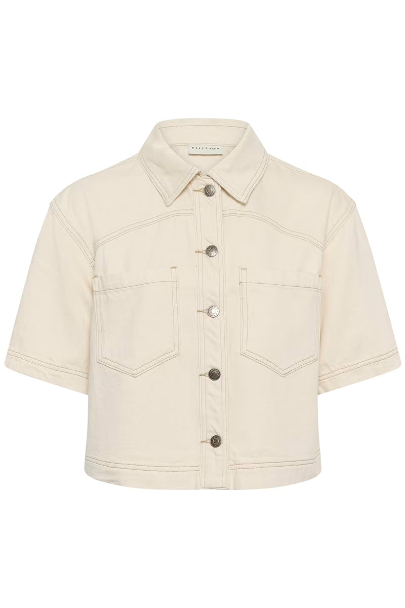 KAFFE KAcatherina Shirt Jacket Off White Washed
