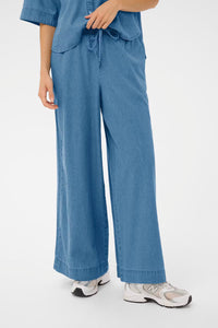 KAFFE KAjade Wide Jeans Mid Blue Chambray