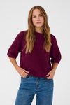 KAFFE KAemillie Crop Pullover Windsor Wine