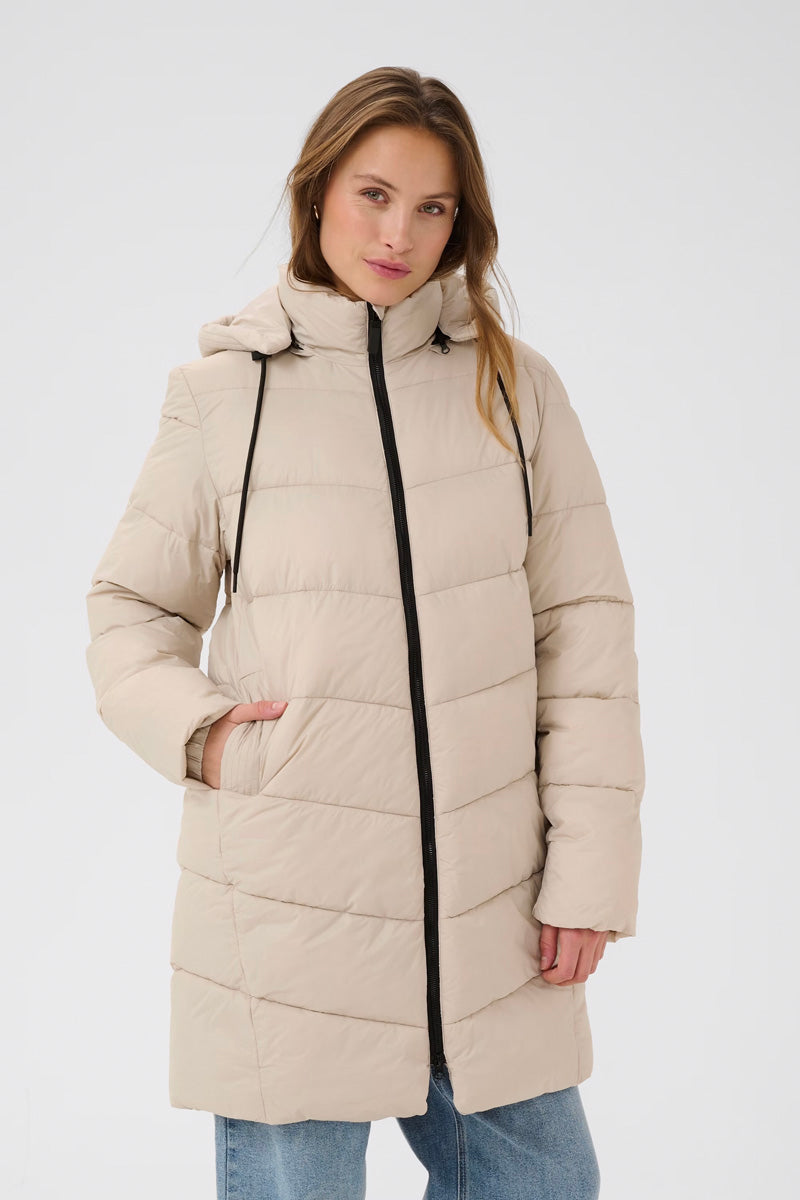 KAFFE KAsusanne Quilted Coat-Feather Gray