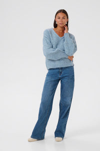 KAFFE KAtrina V-Neck Pullover Bering Sea Melange
