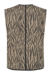 KAFFE KAkayla Waistcoat Taupe/Black Animal