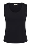 KAFFE KAarina Jersey Vest Top-Deep Black