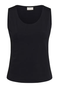 KAFFE KAarina Jersey Vest Top-Deep Black