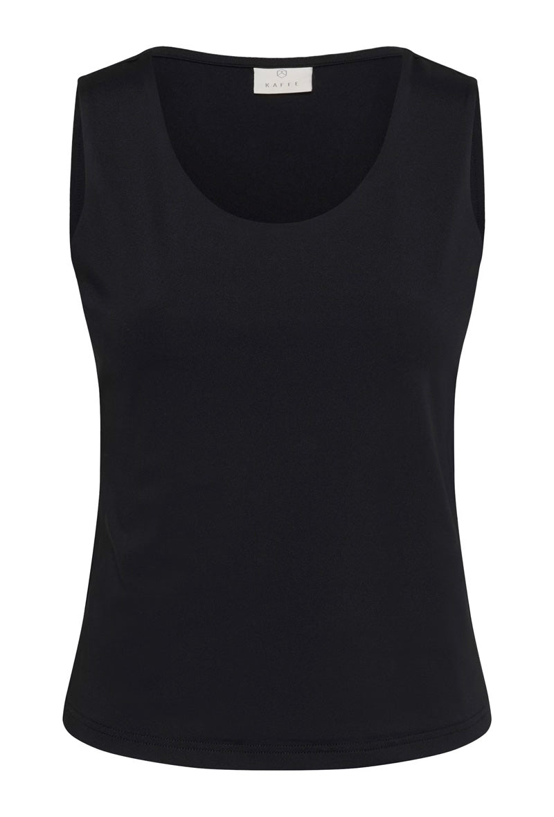 KAFFE KAarina Jersey Vest Top-Deep Black