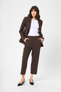 KAFFE KAsakura Cropped Trousers-Black Coffee