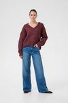 KAFFE KAtrina V-Neck Pullover Wine