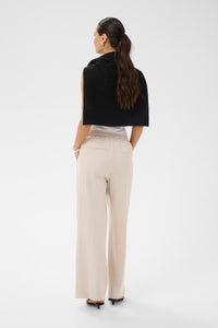KAFFE KAserena Pinstripe Trousers Beige Melange/Black