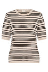 KAFFE KAlizza Striped Sweater Black/Feather Gray