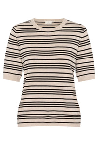 KAFFE KAlizza Striped Sweater Black/Feather Gray