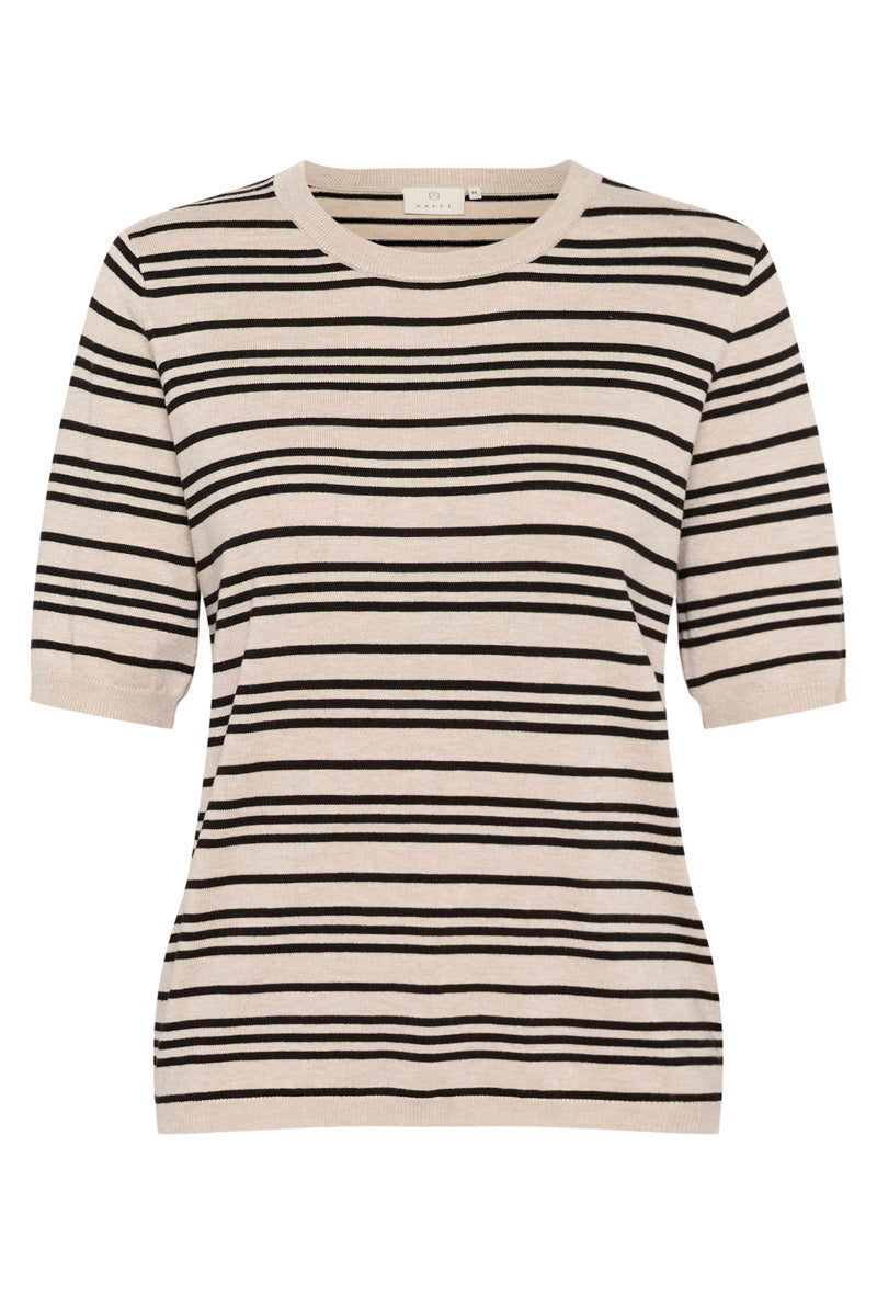 KAFFE KAlizza Striped Sweater Black/Feather Gray