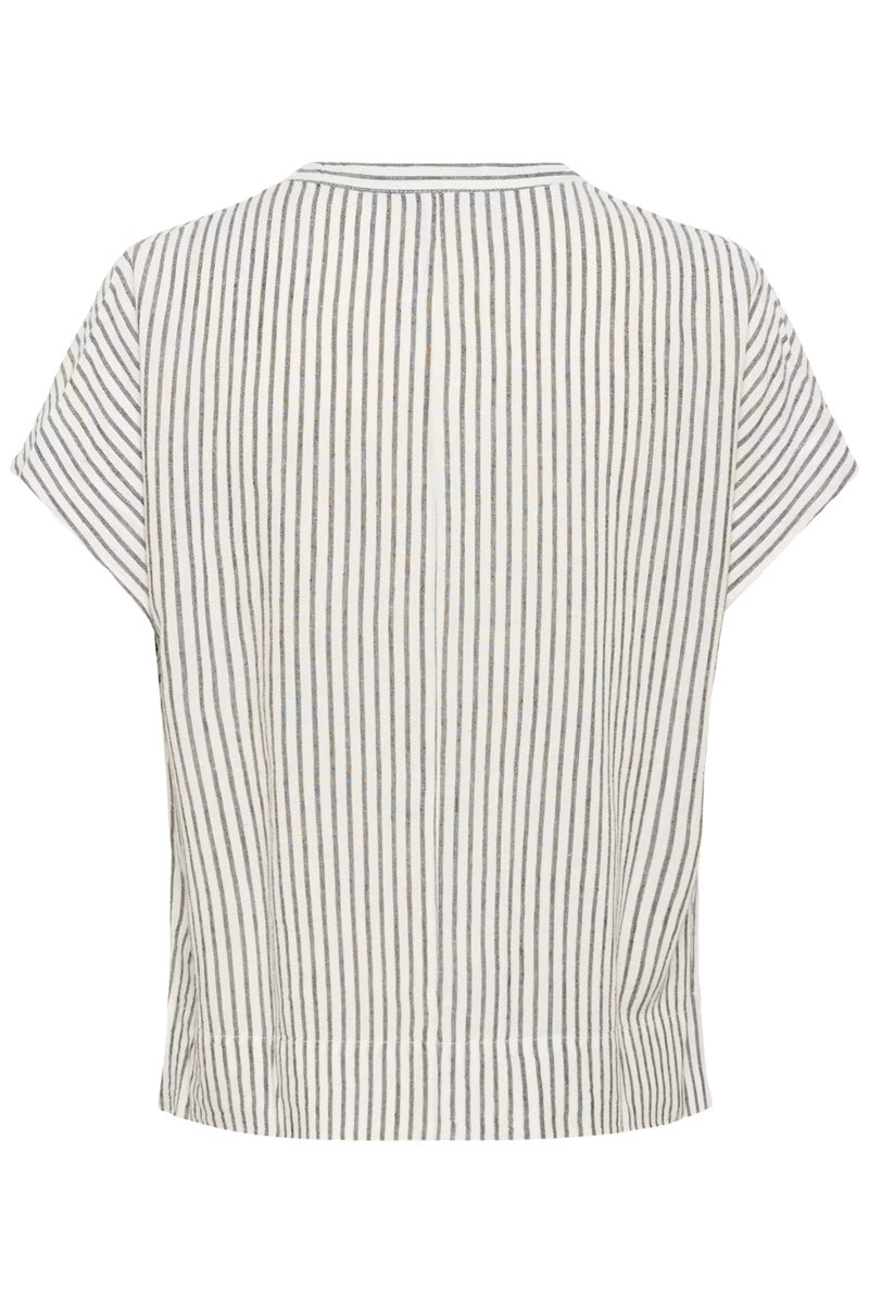 KAFFE KAmilia Wing SL Blouse Black/Chalk Stripe
