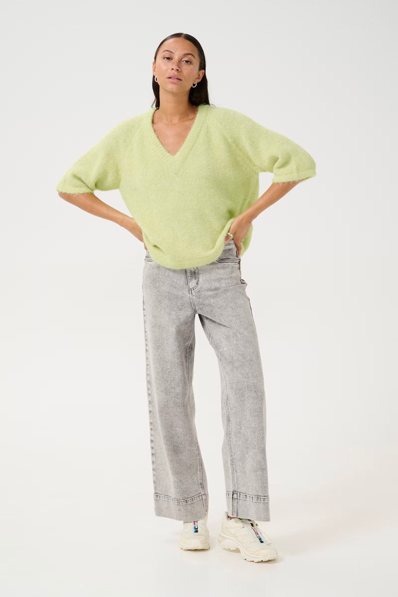 KAFFE KAemilie V-Neck Pullover Lettuce Green