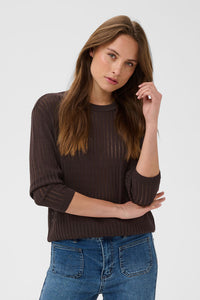KAFFE KAabalina Knit Pullover Coffee Bean