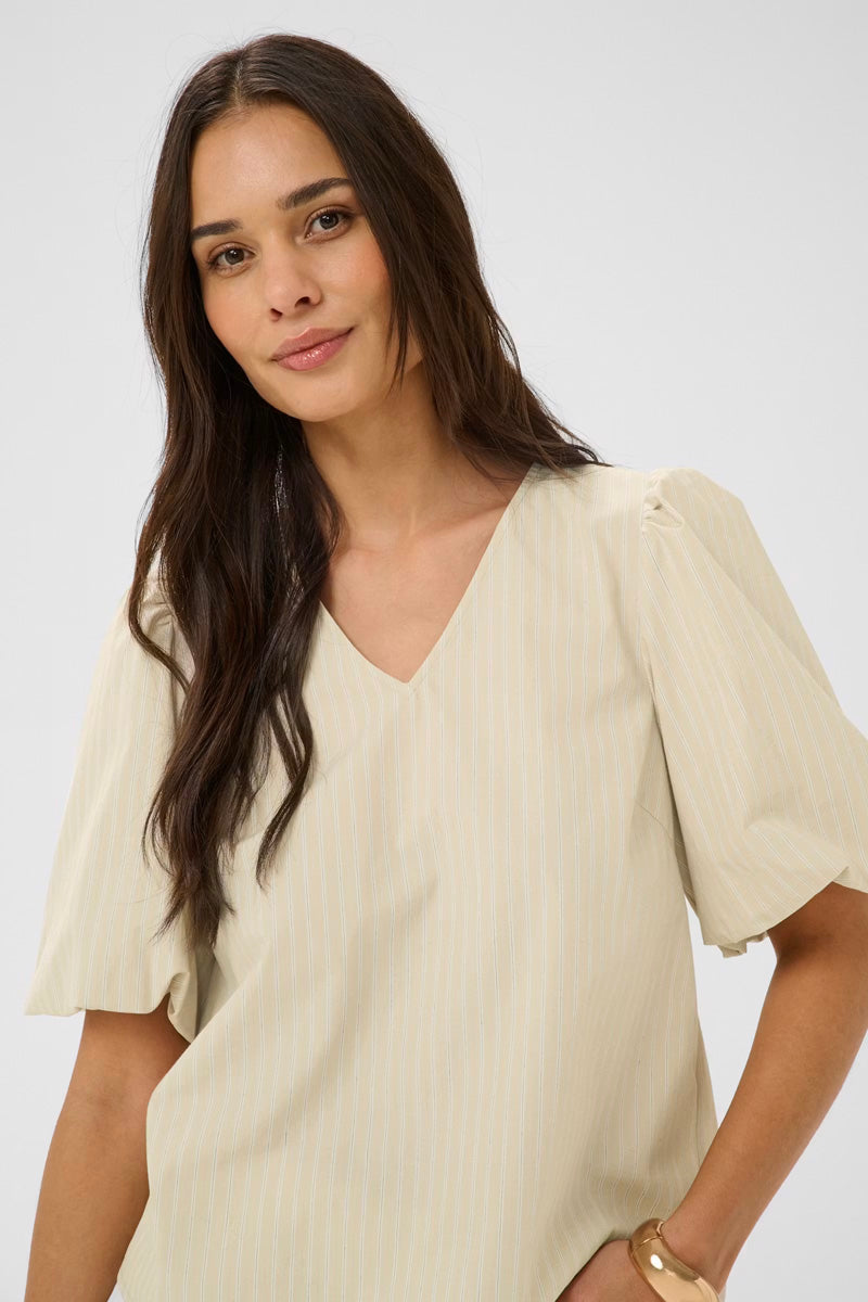 KAFFE KAjosie Blouse Feather Grey Stripe