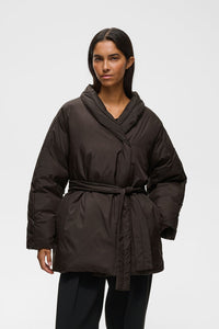 INWEAR ZINNAHIW Short Cocoon Coat Chocolate Brown