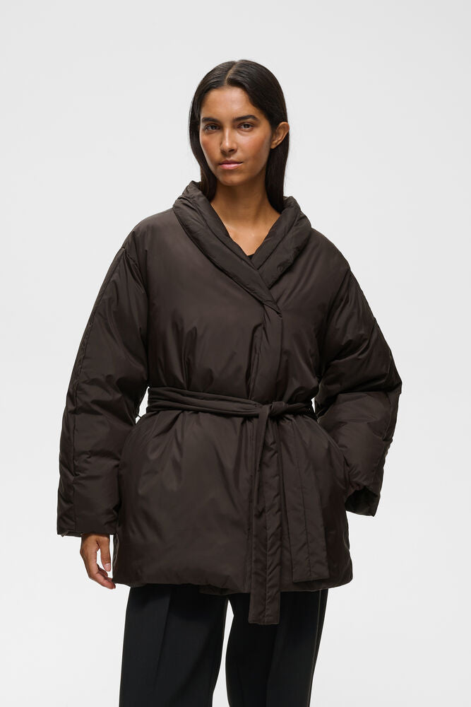 INWEAR ZINNAHIW Short Cocoon Coat Chocolate Brown