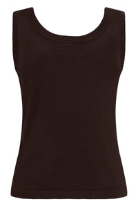KAFFE KAlizza Contrast Knit Top Coffee Bean