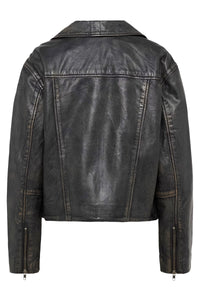 KAFFE KAjane Black Wash Leather Jacket