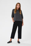 KAFFE KAemillie Crop Pullover Dark Grey Melange