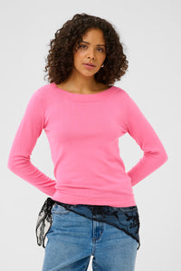 KAFFE KAlizza Boatneck Pullover Pink Power