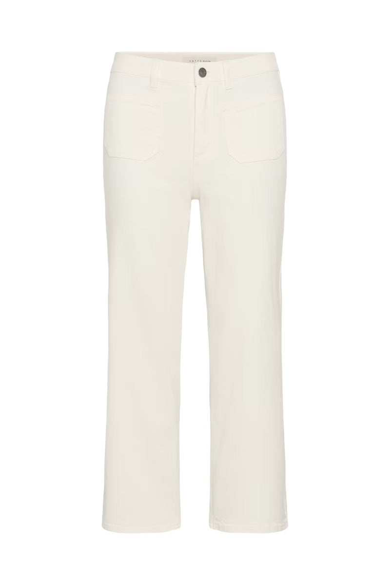 KAFFE KAbrook Cropped HW Jeans Chalk