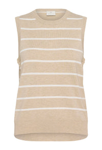 KAFFE KAlizza Striped Slipover Feather Gray/Chalk
