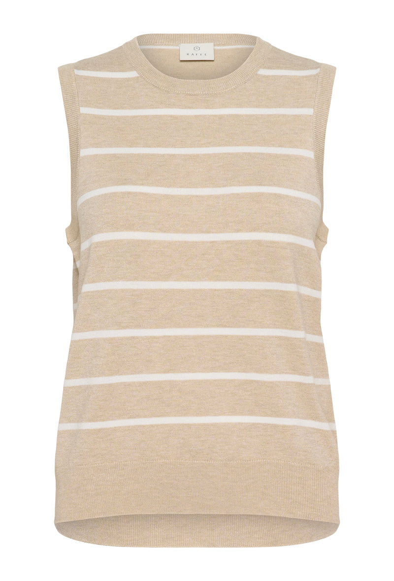 KAFFE KAlizza Striped Slipover Feather Gray/Chalk