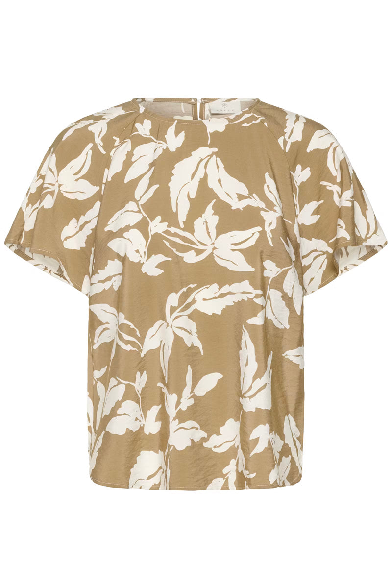 KAFFE KAmarlo Leaves Blouse Oak/Chalk