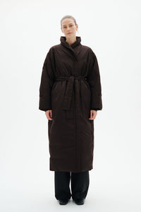 INWEAR ZINNAHIW Long Cocoon Coat Chocolate Brown