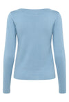 KAFFE KAlizza Boatneck Solid Pullover-Windward Blue