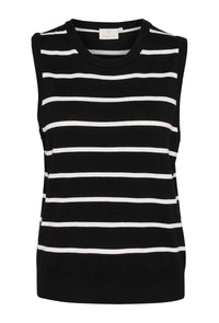 KAFFE KAlizza Striped Slipover Black/Chalk