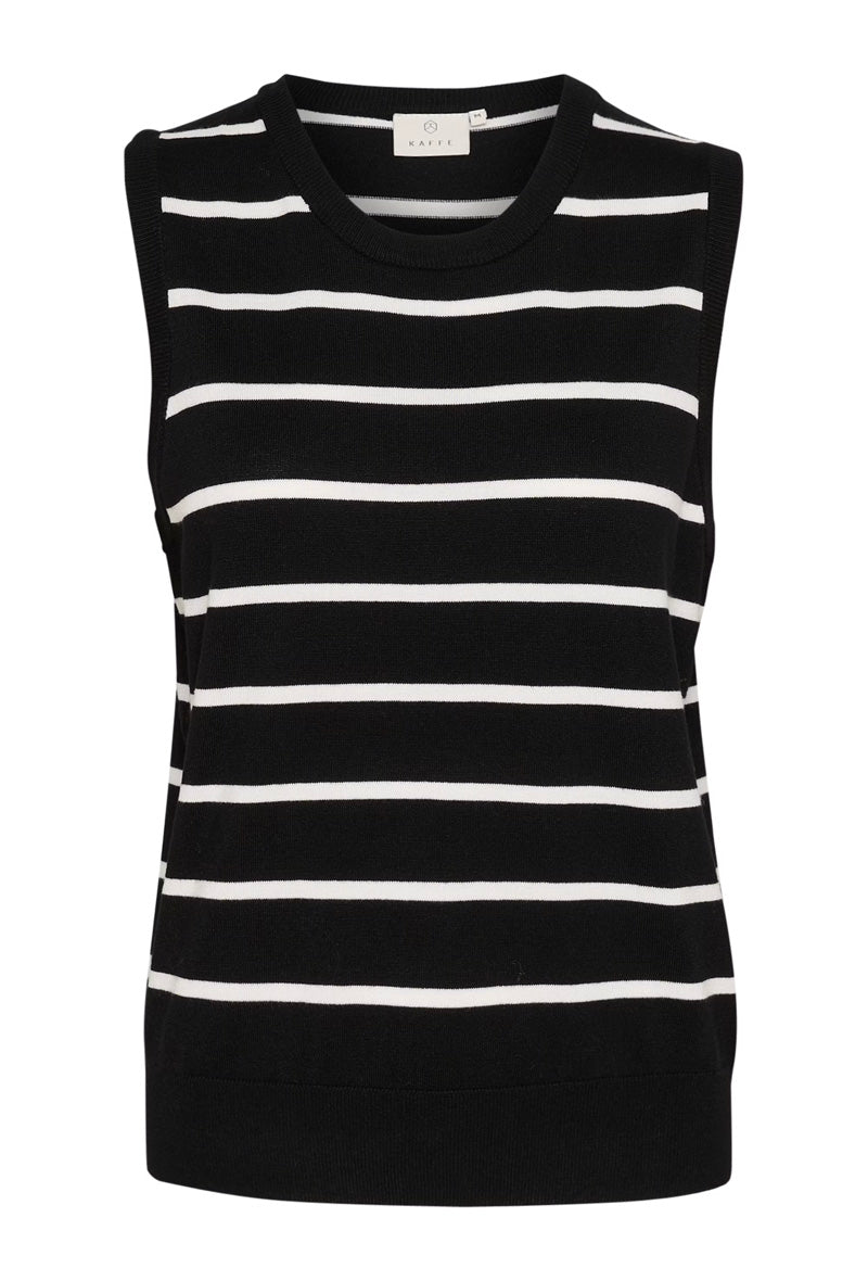 KAFFE KAlizza Striped Slipover Black/Chalk
