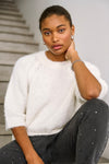 KAFFE KAemillie Crop Pullover Chalk White