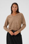 KAFFE KAniel V Neck Pullover Toasted Coconut