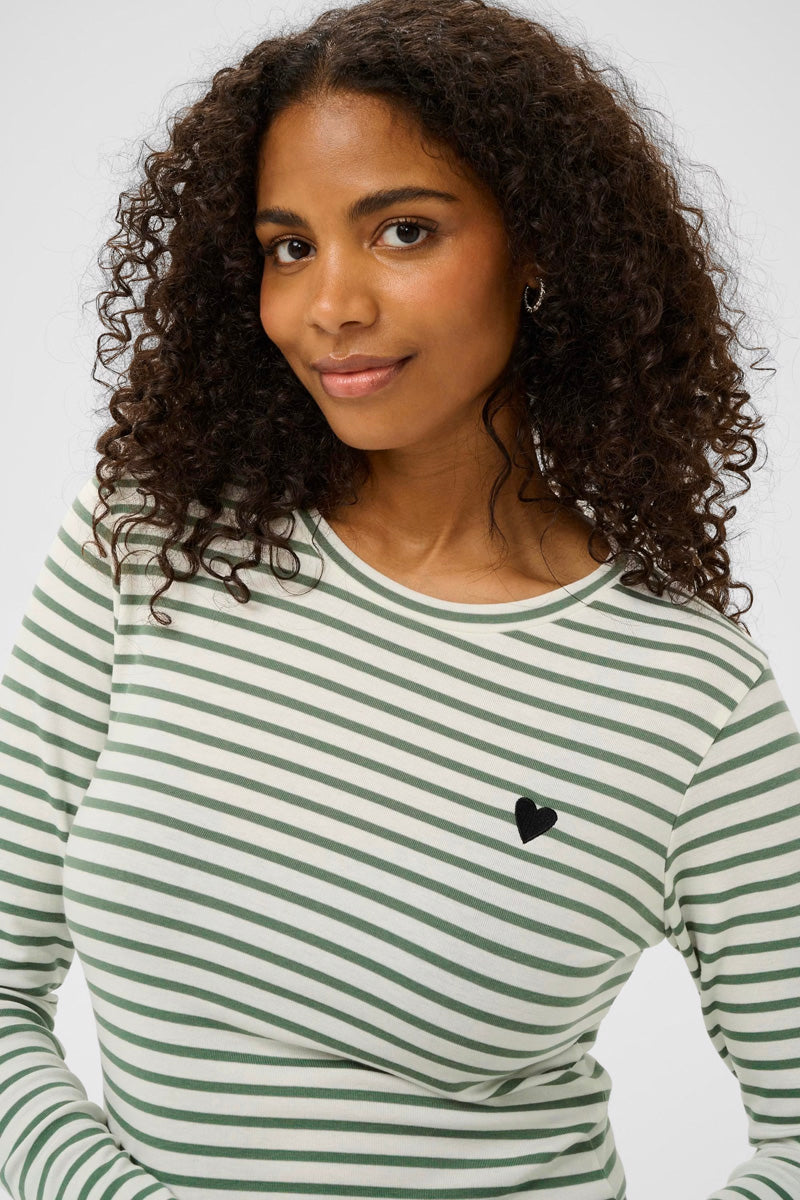 KAFFE Liddy T-Shirt Chalk/Sea Spray