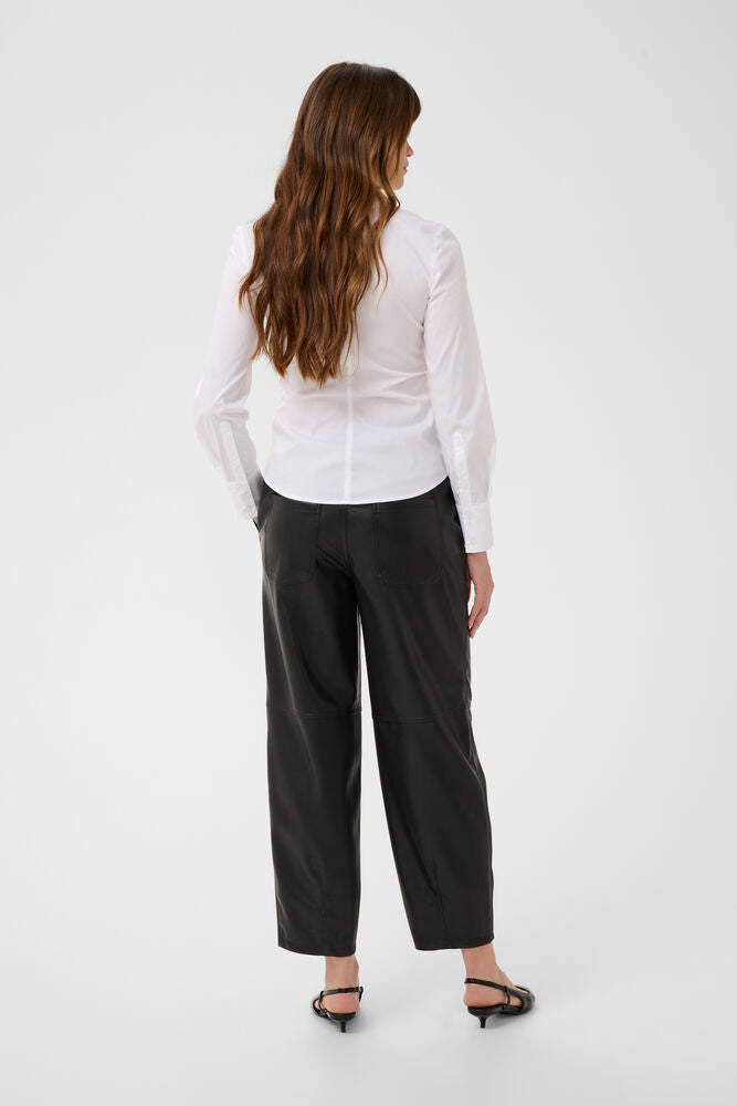 KAFFE KAarense Faux Leather Trousers Black